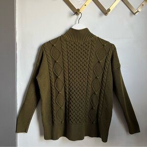 J.Crew Swingy Cable-Knit Mockneck Sweater